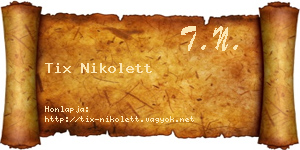 Tix Nikolett névjegykártya