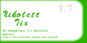 nikolett tix business card